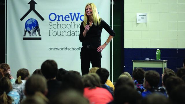 Co-Founder Sonya White addresses students in Simcoe County image